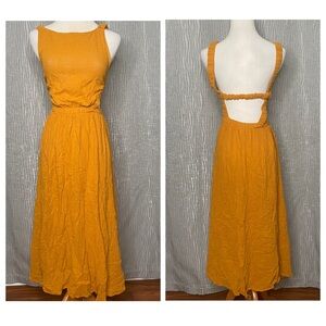 Olivaceous Mustard Bib Dress